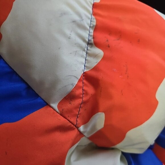 Roku Studio Japan Puffer Bubble Jacket Tear Drip Staring Eyes XL Blue Orange - Picture 9 of 9